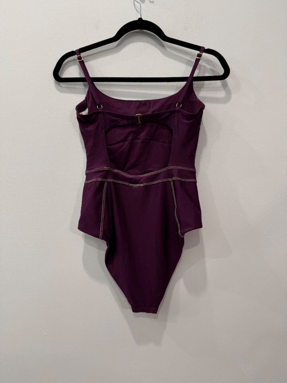 New Becca Women's Size M Aubergine Sheen One-Piece Swimsuit - Picture 8 of 12